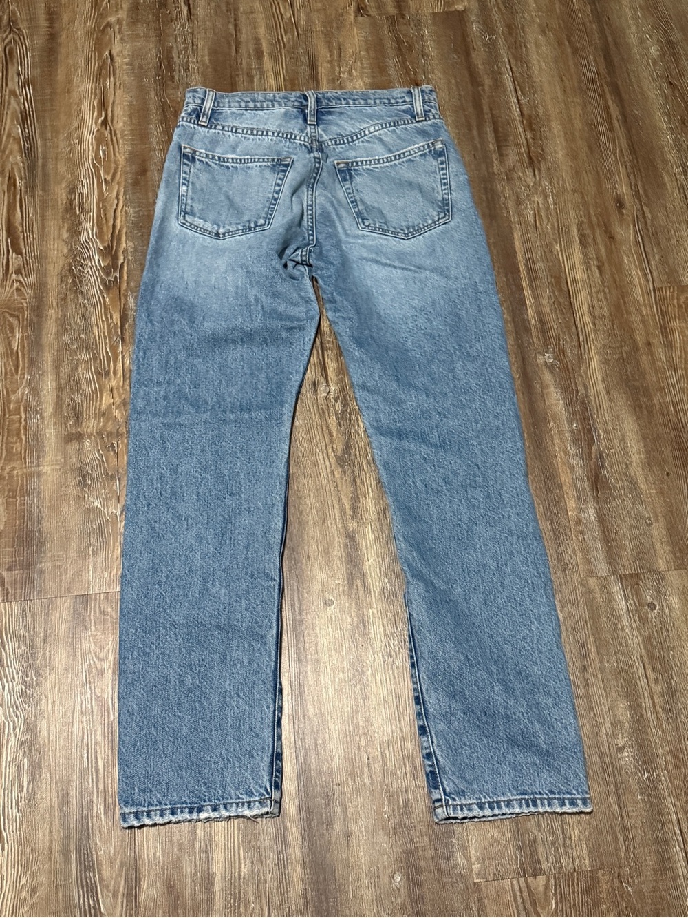 Frame Le Slouch Jeans Women's 24 Distressed Button Fly Classic in Bluejay Rips - Picture 7 of 7